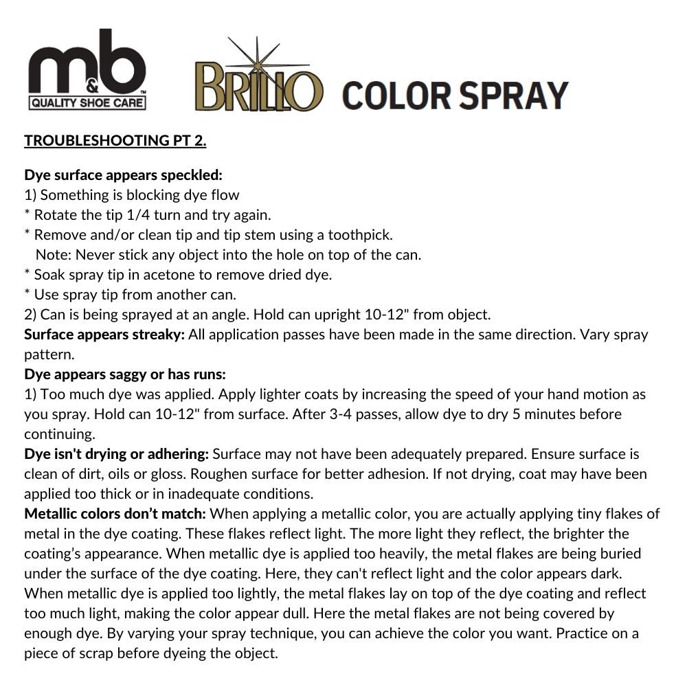 Brillo leather clearance color spray dye